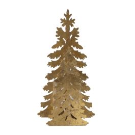 Portavelas Árbol Oro Metal Decoración 20 X 9,50 X 32 cm