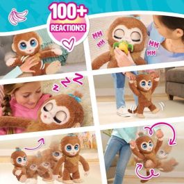 furReal 28113 Peanut el Mono Interactivo: Peluche Caminador con 100+ Reacciones, Sonidos y Acciones como Caminar, Sentarse, Beber - 38 cm