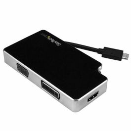 Adaptador USB C a VGA/HDMI/DVI Startech CDPVGDVHDB Plata