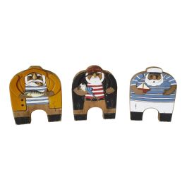 DKD Home Decor Marino dandou 26 Figura Azul Naranja Natural Madera Reciclada 4 x 24 x 20 cm (3 Unidades) Precio: 56.50000015. SKU: B16JVBLF36