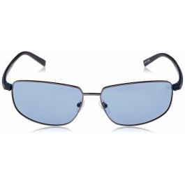Timberland TB9325 08D Gafas de Sol Hombre Rectangulares Montura Metal Brillo Gris Cristal Polarizado 65mm