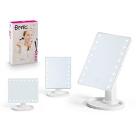 Berilo Espejo LED Rectangular para Baño con Pantalla Táctil, 16 Luces LED, Rotación Vertical y Horizontal, USB, Color Blanco 28x6.5x16.5 cm (12 Unidades) Precio: 60.5. SKU: B1K6HK9E77