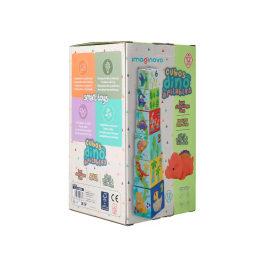 Imaginovo Juego Infantil Cubos Apilables Nidos Dinosaurios +12 meses 12 Piezas 13x13x13cm