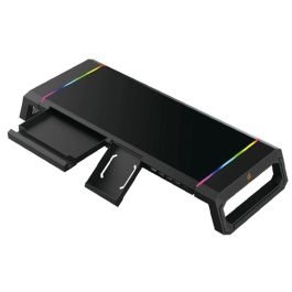 Conceptronic Soporte Sobremesa Gaming THORNE01B con Hub USB, Luz RGB Ajustable y Diseño Ergonómico