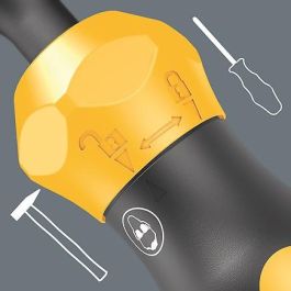 Wera 05018100001 Kraftform Plus Schlagschraubendreher - Destornillador de Impacto Plano, Puntas Hexagonales 1/4", Mango Ergonómico Amarillo/Negro