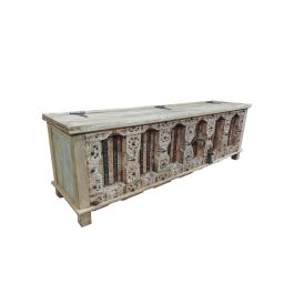 DKD Home Decor Mueble TV Unique / antique Natural 194 x 63 x 50 cm Madera Tallada