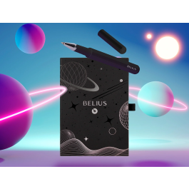 Belius Roller y funda Space B Minimalista Negro Tinta Azul 0,7 mm Caja de diseño