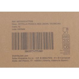 La Mediterranea Botella Frasca Redonda 250 ml con Tapa de Corcho (36 Unidades)