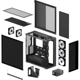 ARCTIC Xtender VG Mirror Black Midi Tower PC, EATX, Vidrio Templado, Montaje GPU Vertical, Ideal para Gaming