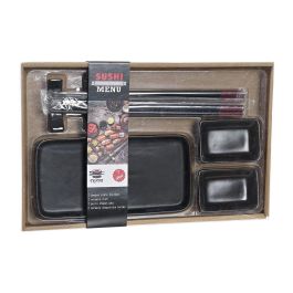 Set de Sushi DKD Home Decor Negro Bambú Gres (31,3 x 19,3 x 2,7 cm) Set de Sushi DKD Home Decor Negro Bambú Gres (31,3 x 19,3 x 2,7 cm)