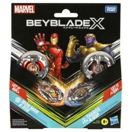 Colaboración Beyblade X Marvel, Iron Man 4-80B vs. Thanos 4-60B, multipack, a partir de 8 años