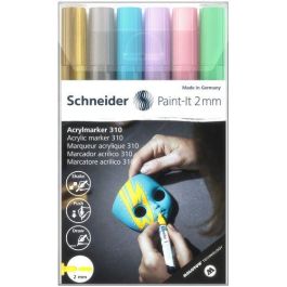 Marcador Acrylic Schneider Paint-It 310 Conico (2 Mm) Estuche De 6 (Oro, Plata, Azul Pastel, Violeta Pastel, Rosa Pastel, Verde Pastel) Precio: 17.5000001. SKU: B1HC52WEVR