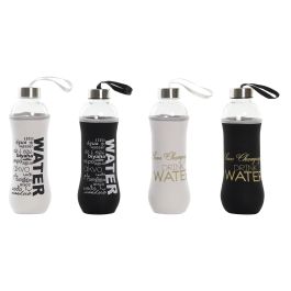 DKD Home Decor Botella Cristal Neopreno Negro Blanco 7x25x7cm 600ml (12 Unidades) Precio: 25.4999998. SKU: B1BC8VNS7F