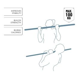 Umbro Barra para dominadas ajustable 62-100 cm, carga máxima 100 kg