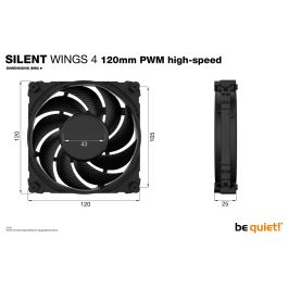 be quiet! SILENT WINGS 4 120mm PWM high-speed Ventilador de Carcasa 12 cm Negro