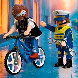Playmobil City Action 72076 - Robo de Bicicleta, Juguete de Construcción con Figura de Policía y Criminal, +4 Años