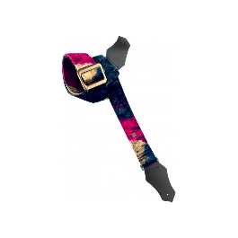 GETM Correa Guitarra Bajo The Jd Magenta Polipiel Piel Terciopelo Estampado Acuarela Ajustable 165cm