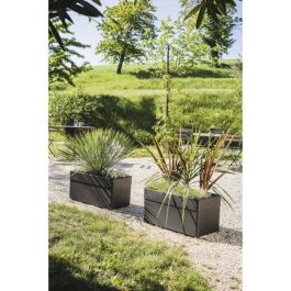 Jardinera - CAREL - Gris antracita - 63 L - 78 x 39 x H.39 cm - EDA - Con ruedas - Para exterior o interior Jardinera - CAREL - Gris antracita - 63 L - 78 x 39 x H.39 cm - EDA - Con ruedas - Para exterior o interior