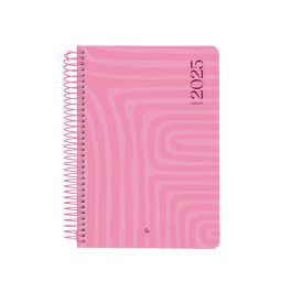 Agenda Espiral Liderpapel Syros A5 2025 Dia Pagina Colorrosa Papel 60 gr Catalan