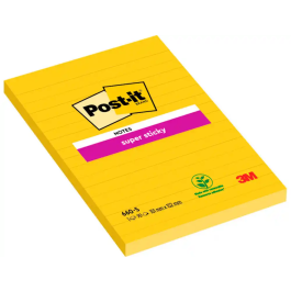 Post-it Bloc de notas adhesivas Super Sticky rayado amarillo ultra 101x152 mm Precio: 26.8899994. SKU: B1487LNCSH