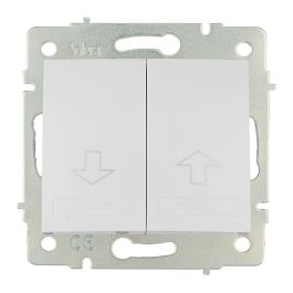 Solera Pulsador doble de persiana Europa 10A 250V ERP20QC 83x81mm Blanco