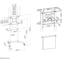 Neomounts Carro para TV NS-M1250BLACK Soporte de Pie Giratorio para Pantallas hasta 70" y 70kg