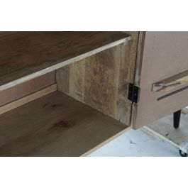 DKD Home Decor Estantería Alpino con 2 Cajones y 3 Estanterías, Madera de Mango y Metal, Marrón Oscuro/Negro, 100x40x180 cm