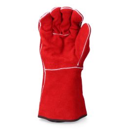 Guantes de Trabajo EDM Rojo Kevlar Algodón Piel de serraje Soldadores