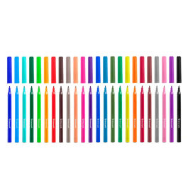 Liderpapel Rotulador Slim Caja 24 Unidades Colores Surtidos Punta Fina 2mm Tinta Lavable