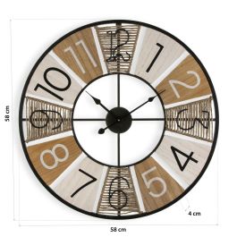 Reloj Pared Madera 58 Cm Versa Reloj Pared Madera 58 Cm Versa
