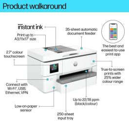HP 9720e OfficeJet Pro Impresora Multifunción Profesional Inyección de Tinta Color Formato Ancho con HP+