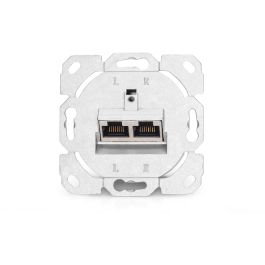 Digitus Toma de Pared de Superficie Cat6 Blindada 2xRJ45, Enchufe RJ-45, Blanco, Set de 5 Unidades