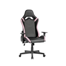 Mars Gaming MGCPRO Silla gaming ergonómica de piel sintética negra y rosa con reposabrazos 2D y cojines extraíbles, soporta hasta 150kg