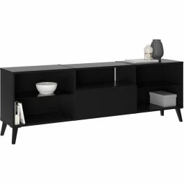 FMD FMD4029494126405 Mueble bajo para TV/Hifi, Decoración en negro, L153,5 x H52 x D31,5 cm, Hecho en Alemania