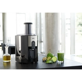 Braun Centrífuga J500 MultiQuick 5 - 900W, Sistema Prensado Rápido, Chimenea 75mm, 2 Velocidades, Negro