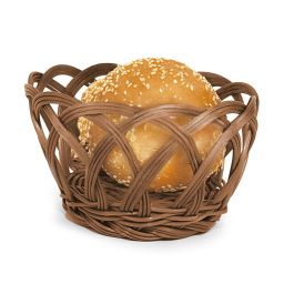 Inde Cesta para Pan Redonda de PP y Rattan de 15 cm x 8 cm