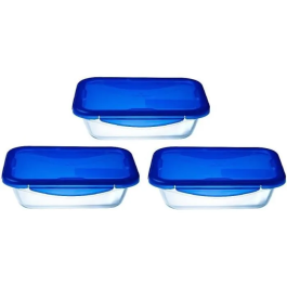 Pyrex Set 3 Fiambreras Cook & Go Vidrio Rectangular Tapa Hermética 0,8 L AAAAY01494 Precio: 49.89000005. SKU: B1E3PPW43P