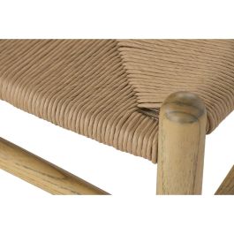 DKD Home Decor Silla de Comedor Cottage Rústica Natural de Olmo y Ratán 46 x 80 x 55 cm - Altura Asiento 45 cm