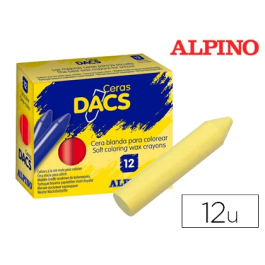 Dacs Lápices de cera unicolor amarillo claro, caja de 12 unidades Precio: 2.8900003. SKU: B1H5G5Q55M