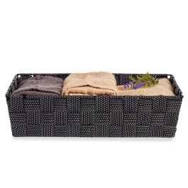 Kipit Cesta de Tela Rectangular sin Asas 34 cm Negro - Poliéster, 34x21x8.5 cm, 3.8 l (18 Unidades)