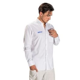 Sparco Camisa Manga Larga Blanca Talla S S011774BI1S 100% Algodón Ligera Transpirable