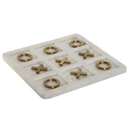DKD Home Decor Juego de Mesa Tres en Raya Urban Blanco Dorado Mármol y Aluminio 30.5x30.5x1.5 cm Precio: 45.50000026. SKU: B1KE6J5YW2