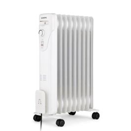 Oceanic OCEABH2000W2 Radiador de Aceite Eléctrico 2000W para Baño, 3 Potencias, 9 Elementos, Móvil, Blanco Oceanic OCEABH2000W2 Radiador de Aceite Eléctrico 2000W para Baño, 3 Potencias, 9 Elementos, Móvil, Blanco