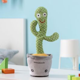 Cactus Bailarín y Parlanchín Recargable con Música y LED Multicolor Cacxi InnovaGoods Cactus Bailarín y Parlanchín Recargable con Música y LED Multicolor Cacxi InnovaGoods