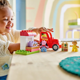 Lego DUPLO 10468 Peppa Pig Tractor y Mercado Juguete Educativo para Niños de 2 Años - Regalo para Bebé
