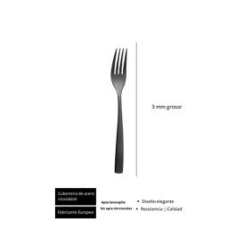 Sinxelo Satin Negro Tenedor Postre 190Mm (12 Unidades) Sinxelo Satin Negro Tenedor Postre 190Mm (12 Unidades)