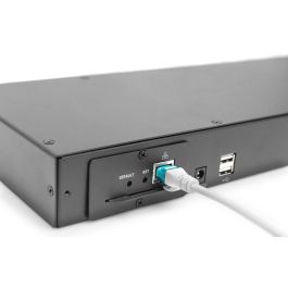 Digitus Conmutador KVM modular Cat.5, 16 puertos Ethernet, Montaje en rack 1U, USB, hasta 60m