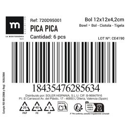 Bol Aperitivo Pica-Pica 12x4.2 cm - La Mediterranea (24 Unidades)