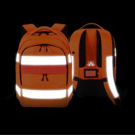 DICOTA HI-VIS Mochila de Senderismo 25L Naranja, 15.6", A Prueba de Agua, Compartimento Portátil, Elementos Reflectantes