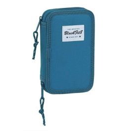 Blackfit8 28 pcs Plumier Doble Pequeño Egeo Azul 600D Poliéster